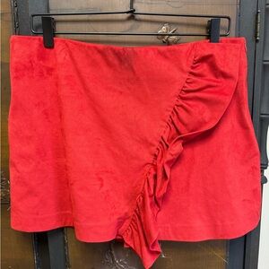 Zara Vibrant Red Ruffle Skort
